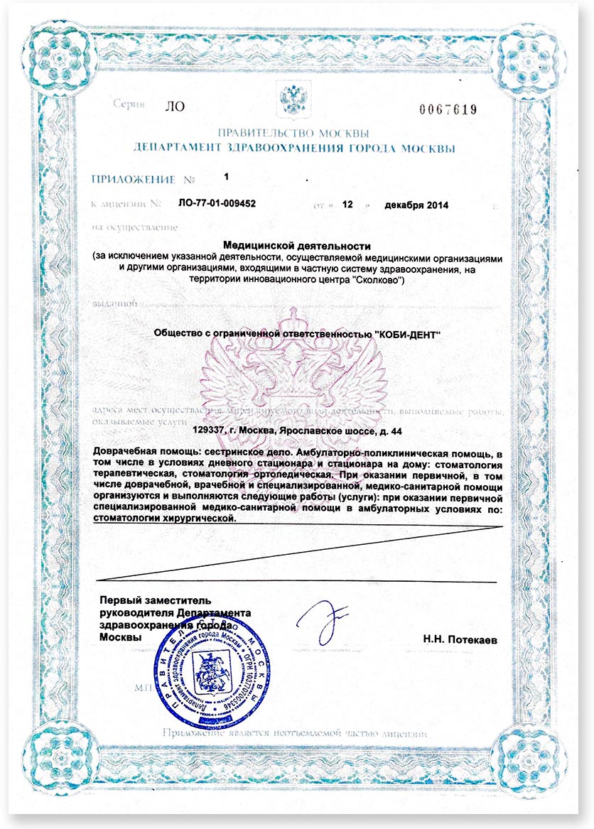Приложение к лицензии картинка